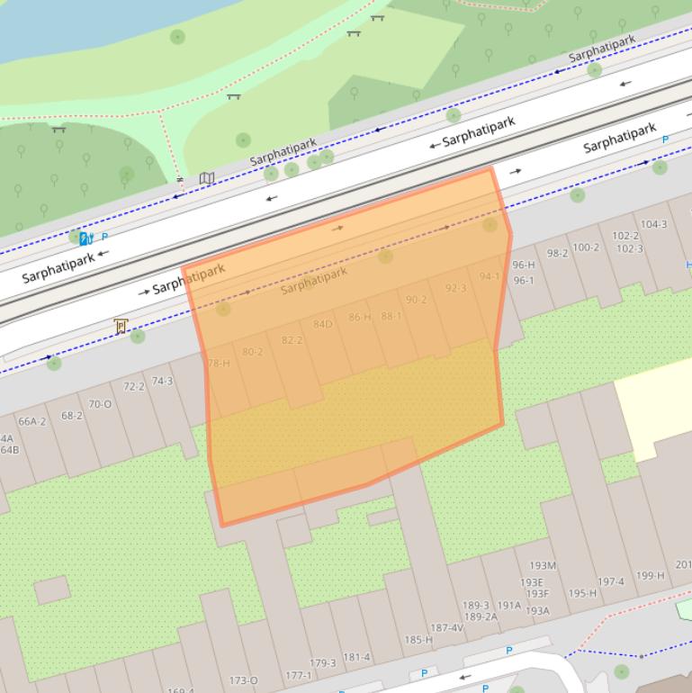 Kaart van postcodegebied 1073EB.