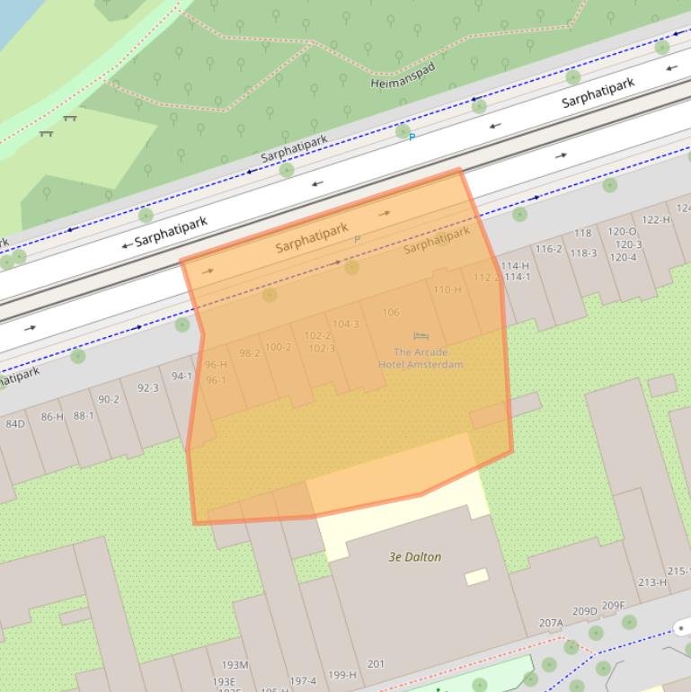 Kaart van postcodegebied 1073EC.