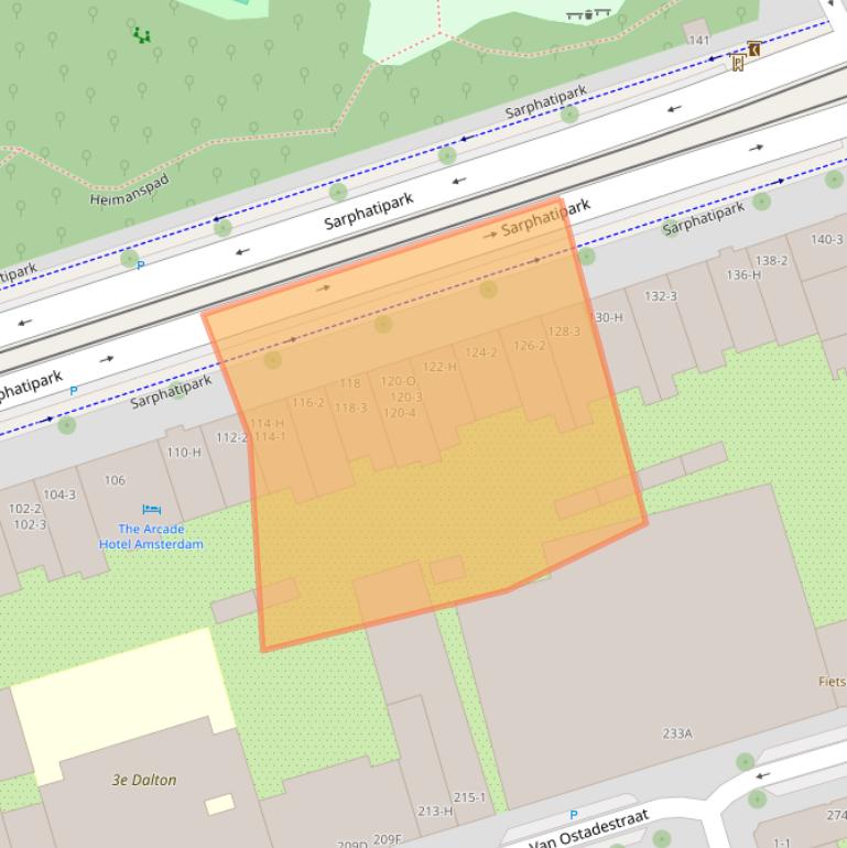 Kaart van postcodegebied 1073ED.