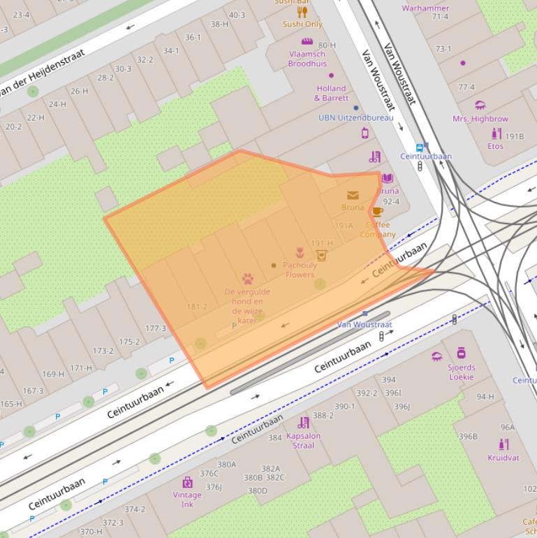 Kaart van postcodegebied 1073EK.