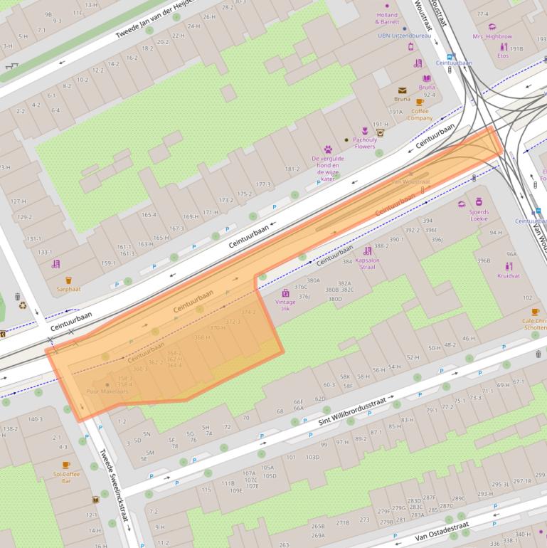 Kaart van postcodegebied 1073EL.