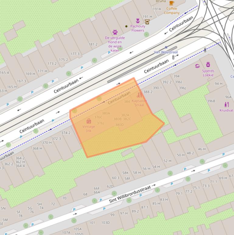 Kaart van postcodegebied 1073EM.