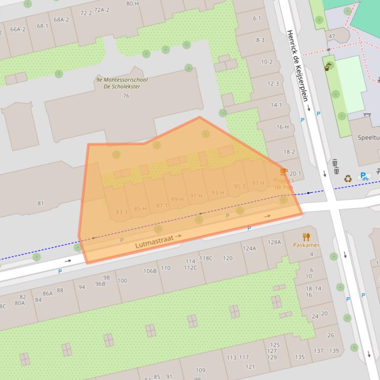 Kaart van postcodegebied 1073GR.