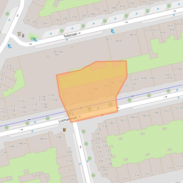 Kaart van postcodegebied 1073GT.