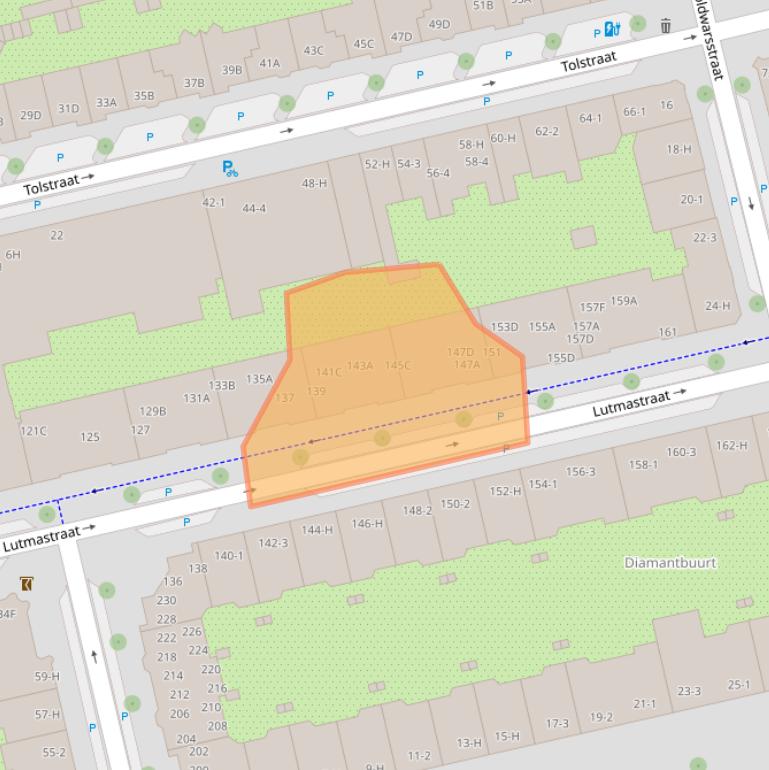 Kaart van postcodegebied 1073GV.