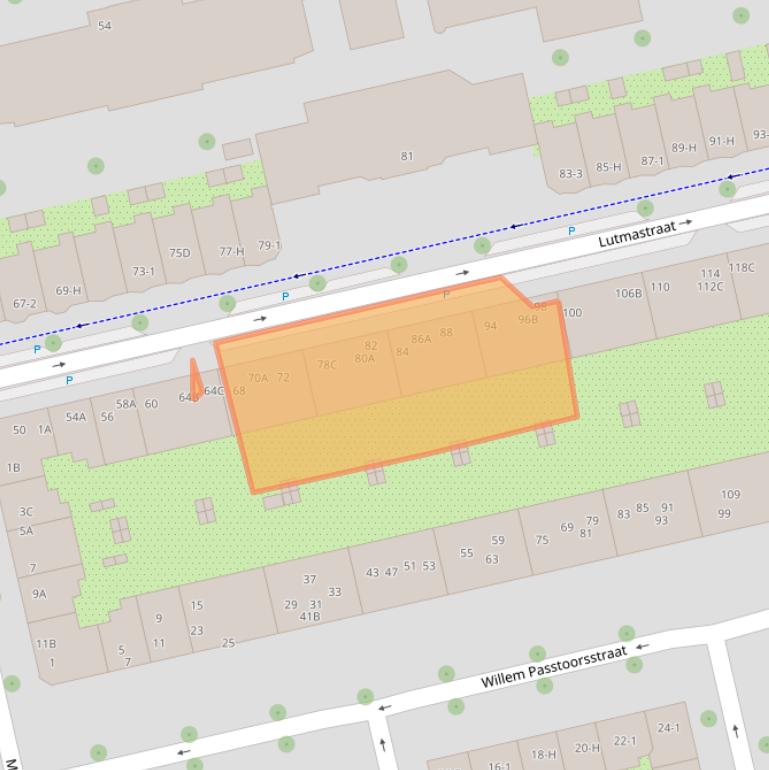 Kaart van postcodegebied 1073HA.