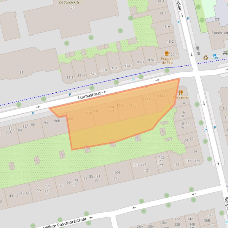 Kaart van postcodegebied 1073HB.