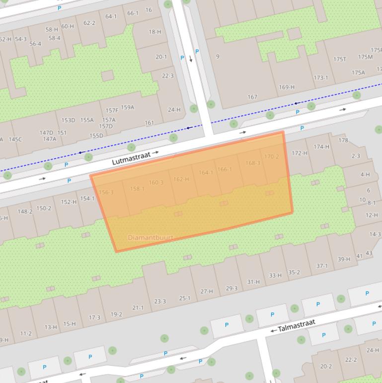 Kaart van postcodegebied 1073HE.