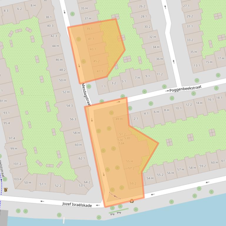 Kaart van postcodegebied 1073HK.