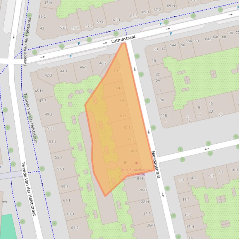 Kaart van postcodegebied 1073HL.