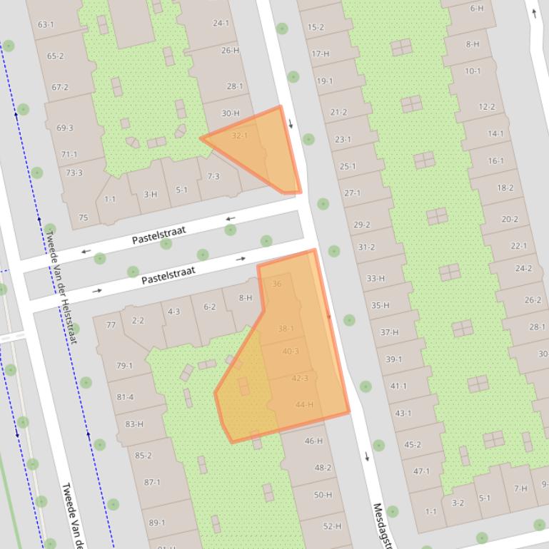 Kaart van postcodegebied 1073HN.