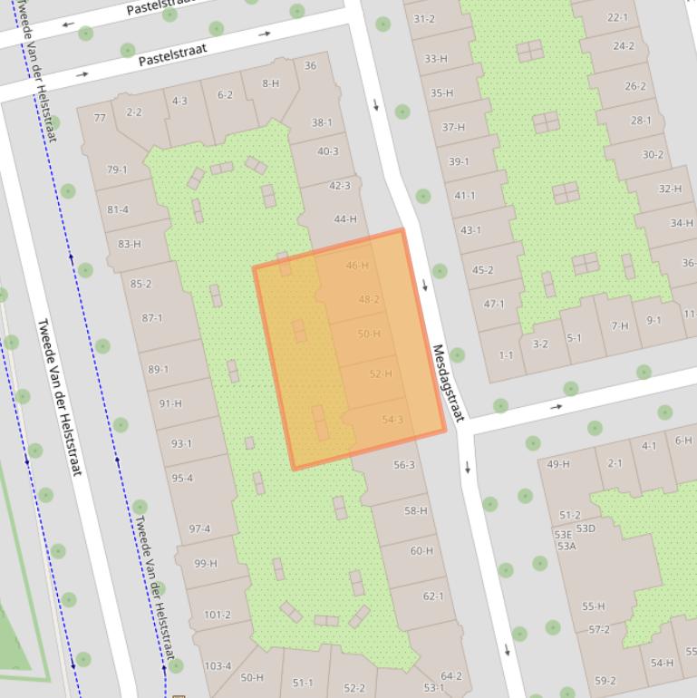 Kaart van postcodegebied 1073HP.