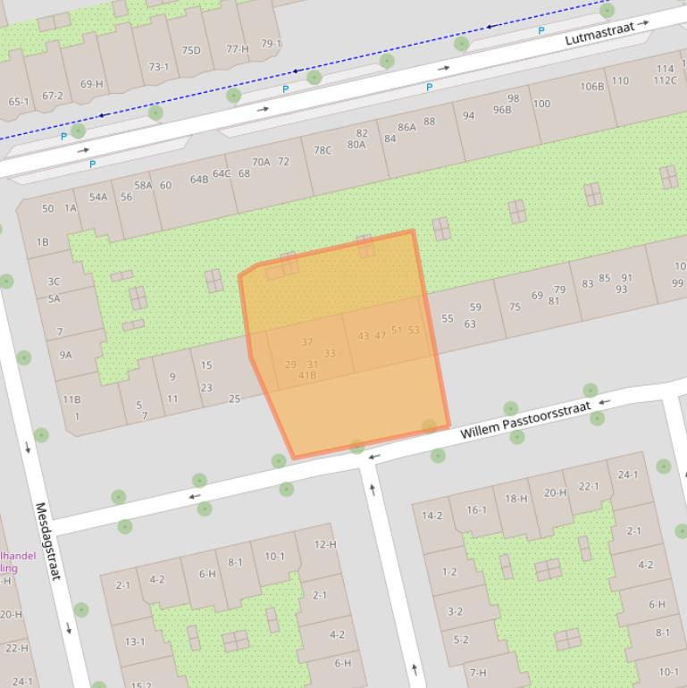 Kaart van postcodegebied 1073HV.