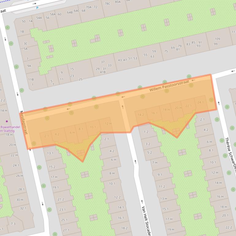 Kaart van postcodegebied 1073HX.
