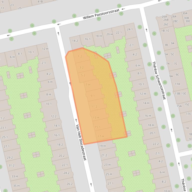 Kaart van postcodegebied 1073JA.