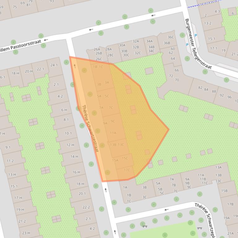 Kaart van postcodegebied 1073JH.