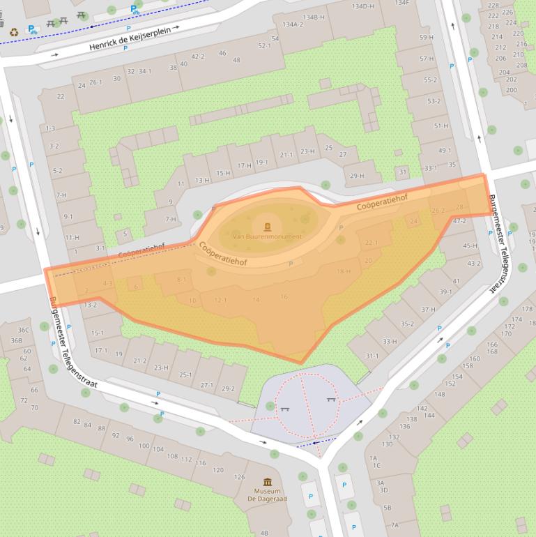 Kaart van postcodegebied 1073JR.