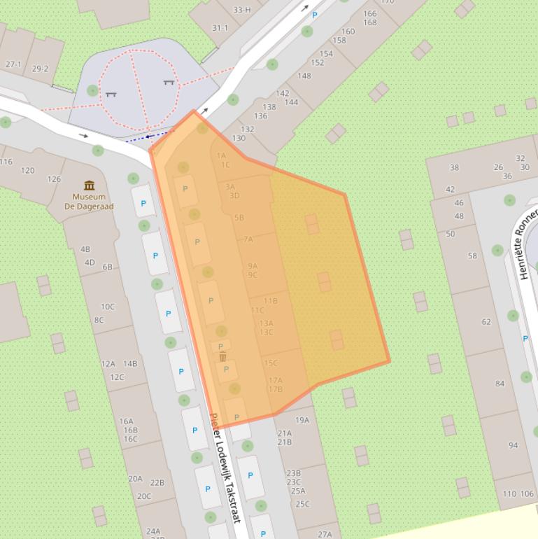 Kaart van postcodegebied 1073KH.