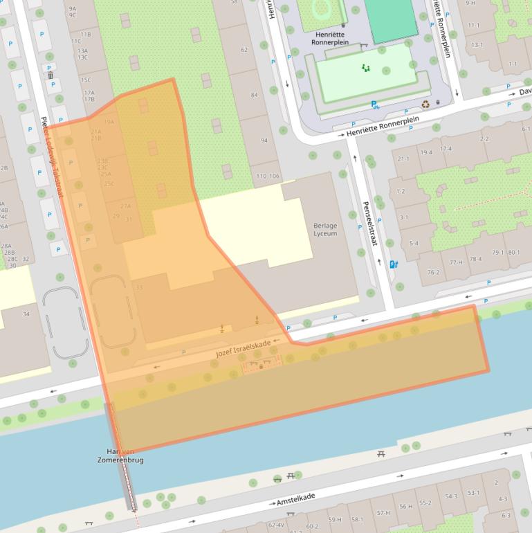 Kaart van postcodegebied 1073KJ.