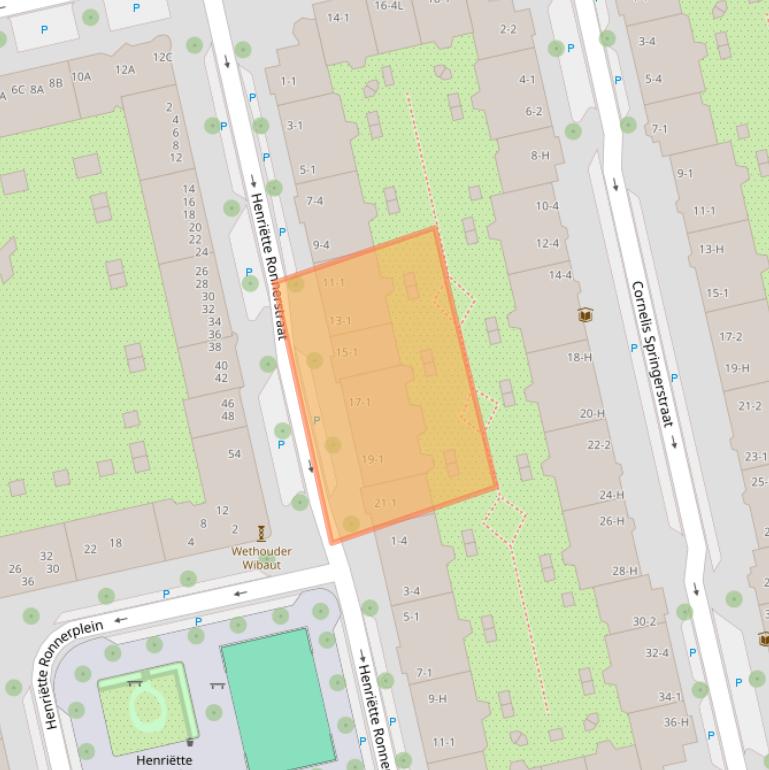 Kaart van postcodegebied 1073KN.
