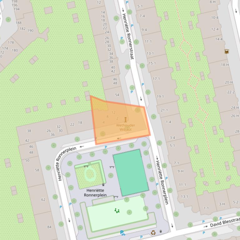 Kaart van postcodegebied 1073KV.