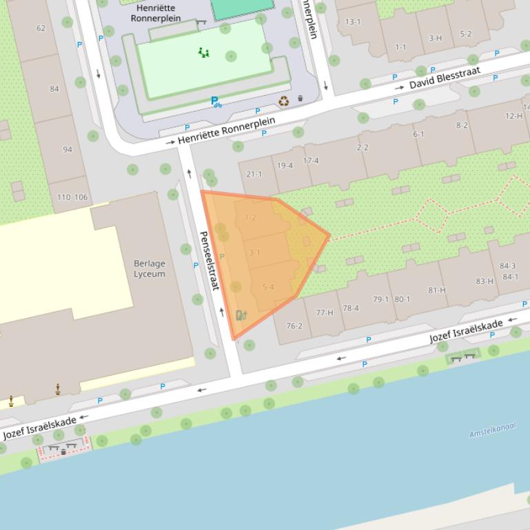 Kaart van postcodegebied 1073KX.