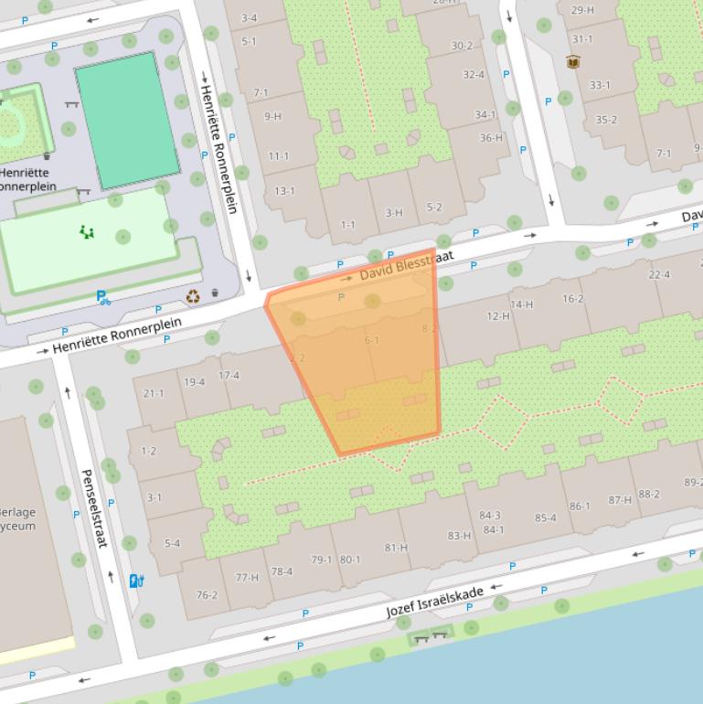 Kaart van postcodegebied 1073LA.