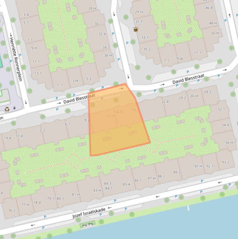 Kaart van postcodegebied 1073LB.