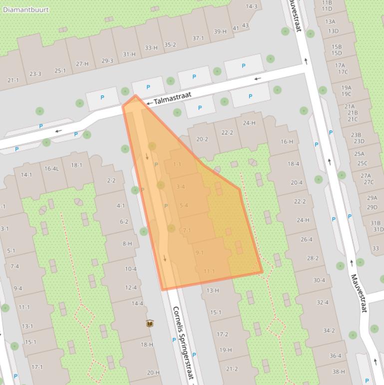 Kaart van postcodegebied 1073LD.