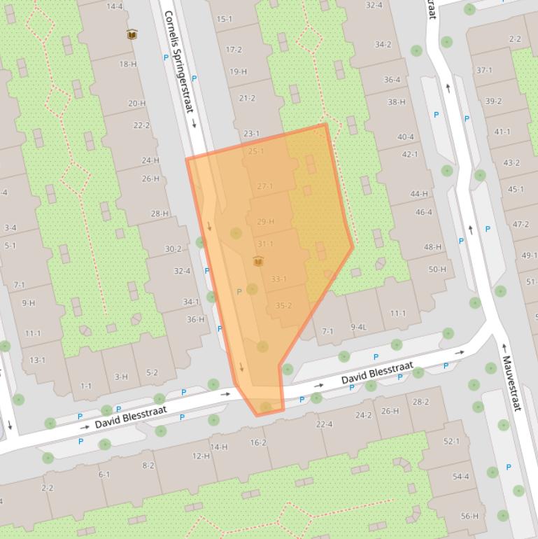 Kaart van postcodegebied 1073LG.