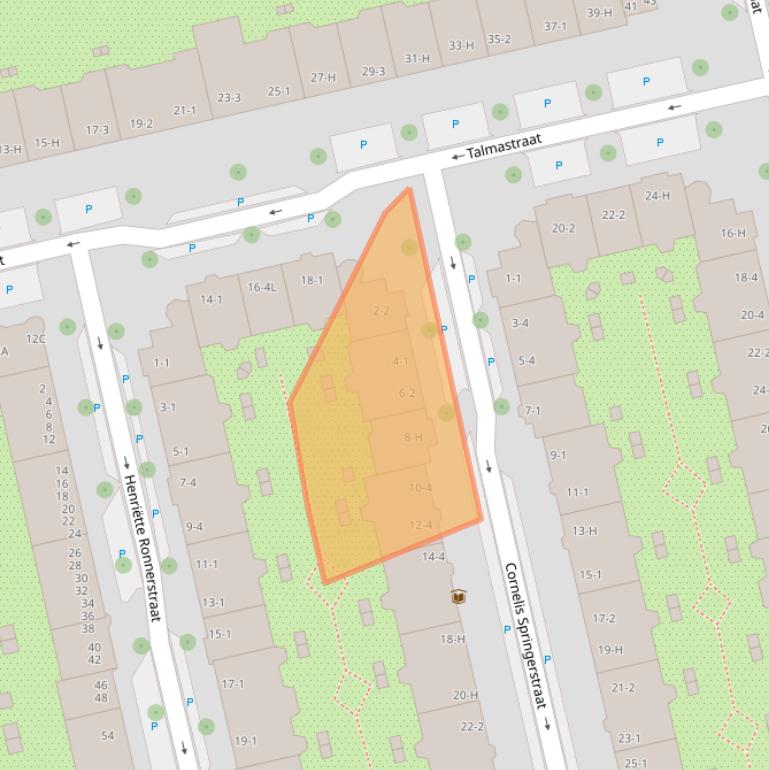 Kaart van postcodegebied 1073LH.