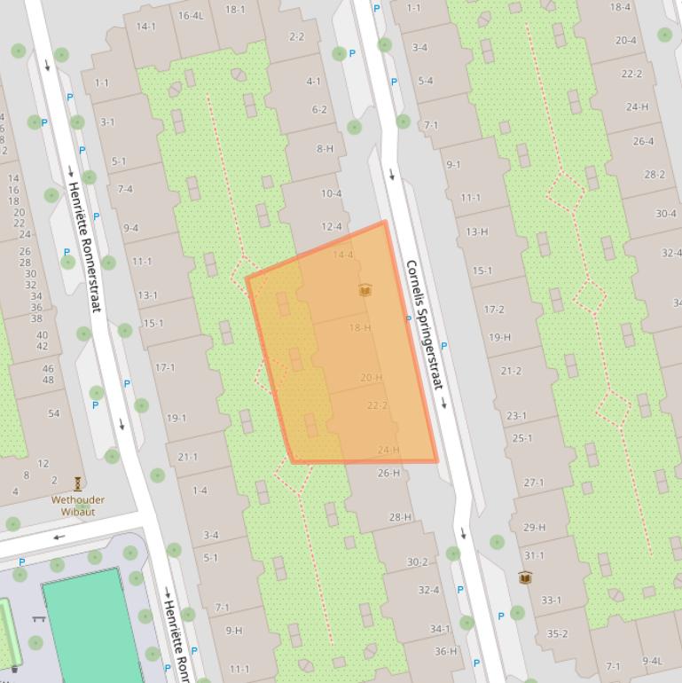 Kaart van postcodegebied 1073LJ.