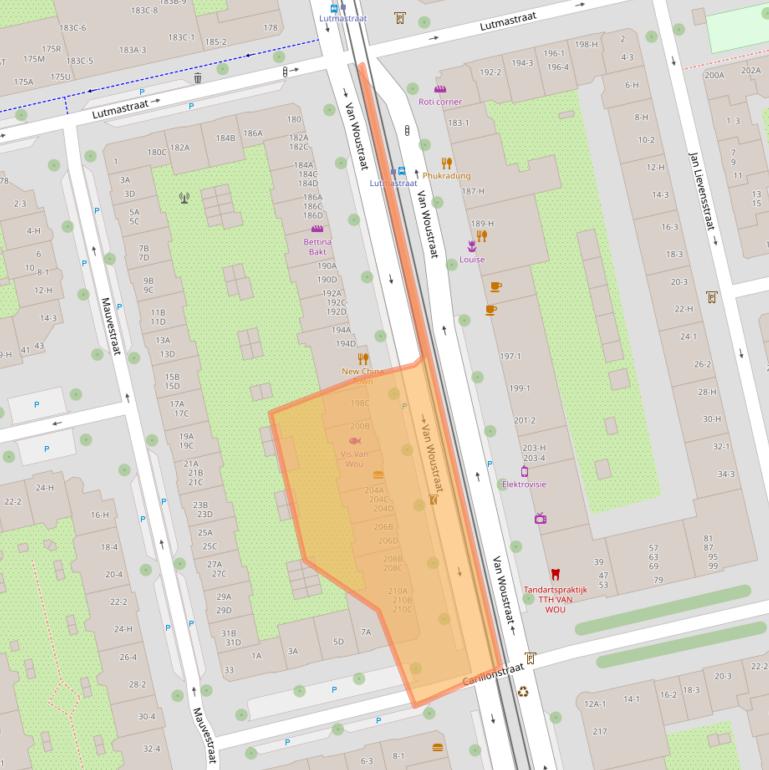Kaart van postcodegebied 1073NA.