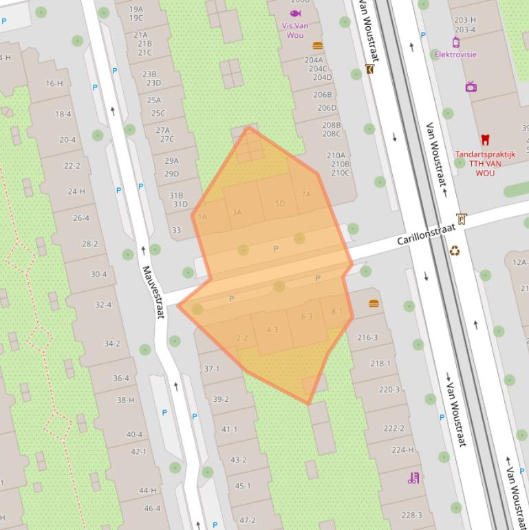 Kaart van postcodegebied 1073ND.