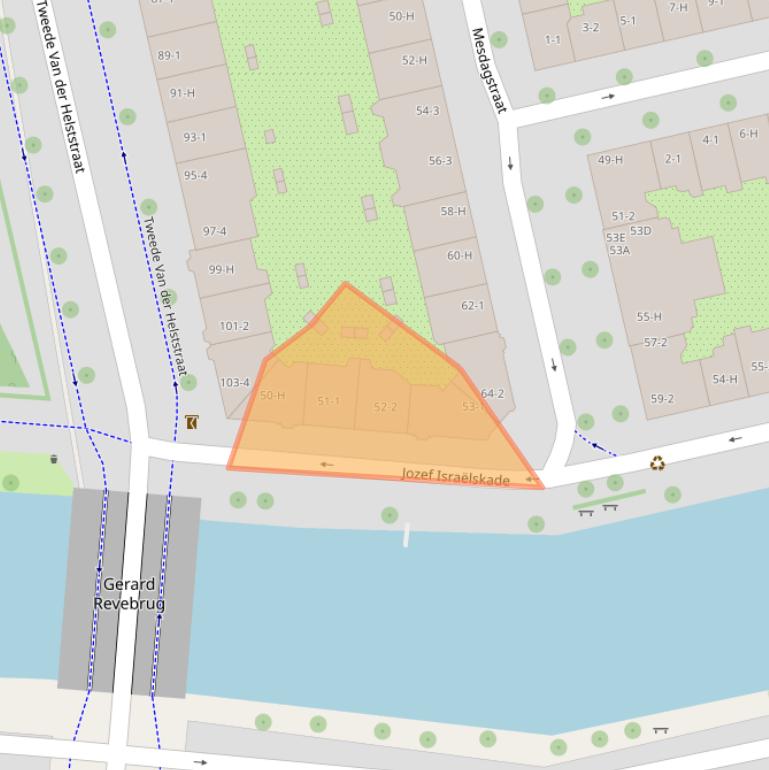 Kaart van postcodegebied 1073PW.