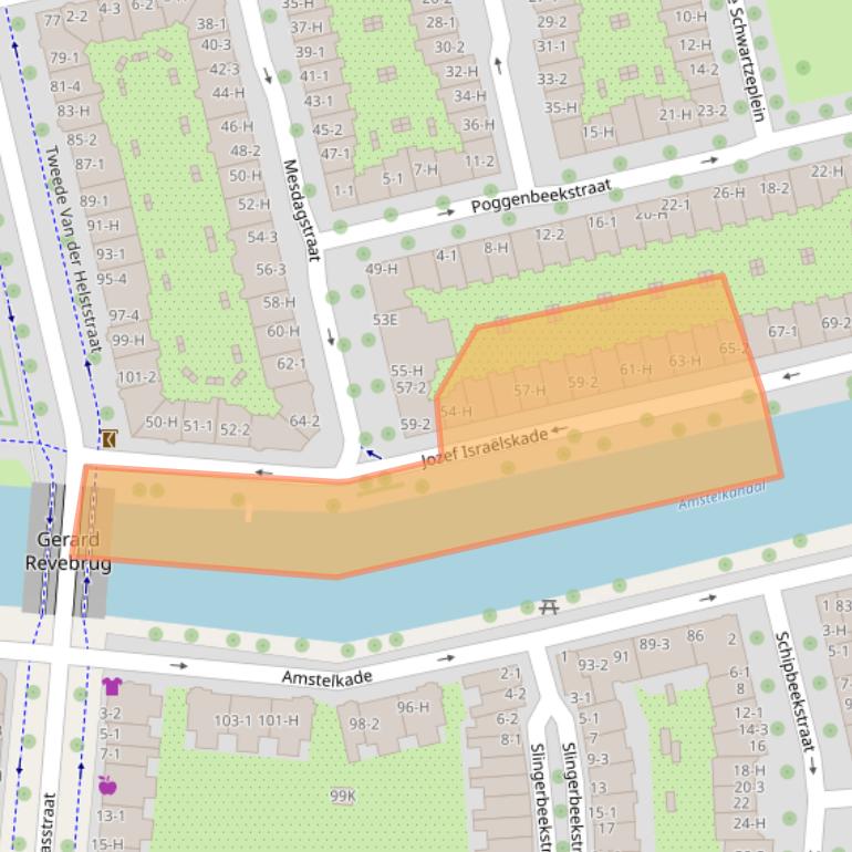 Kaart van postcodegebied 1073PX.