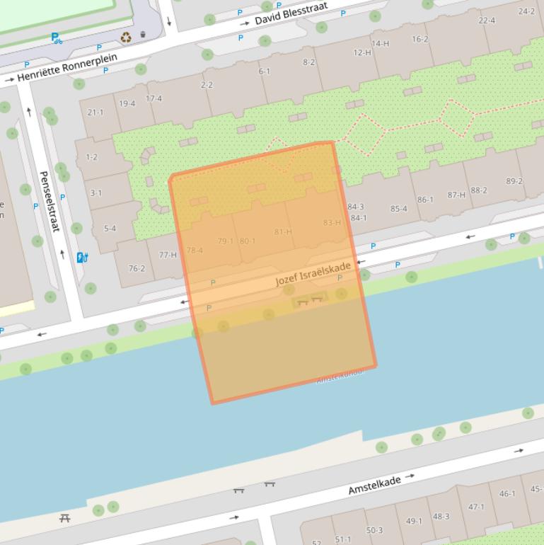 Kaart van postcodegebied 1073RA.