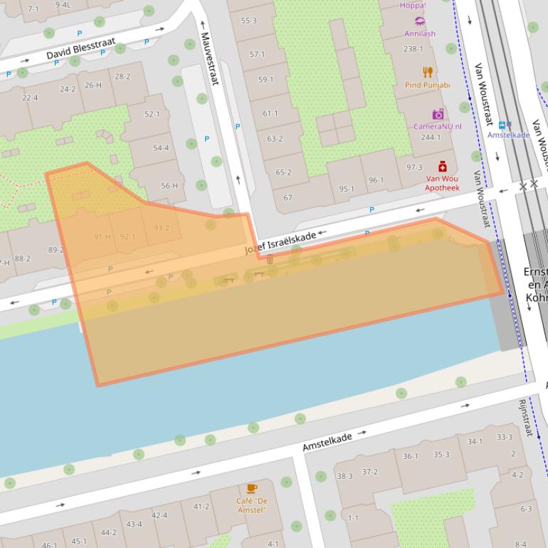 Kaart van postcodegebied 1073RC.