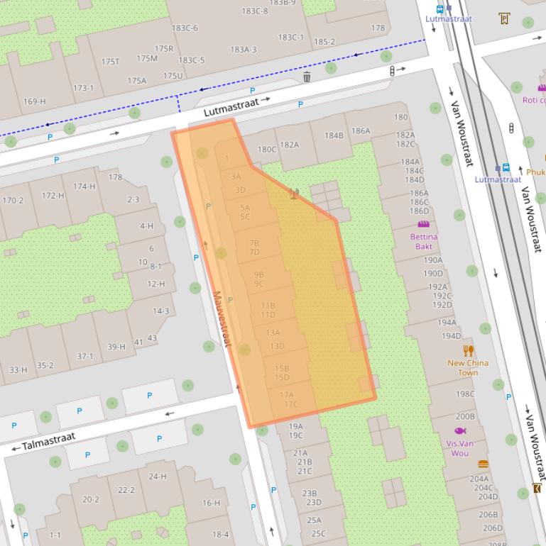 Kaart van postcodegebied 1073RE.
