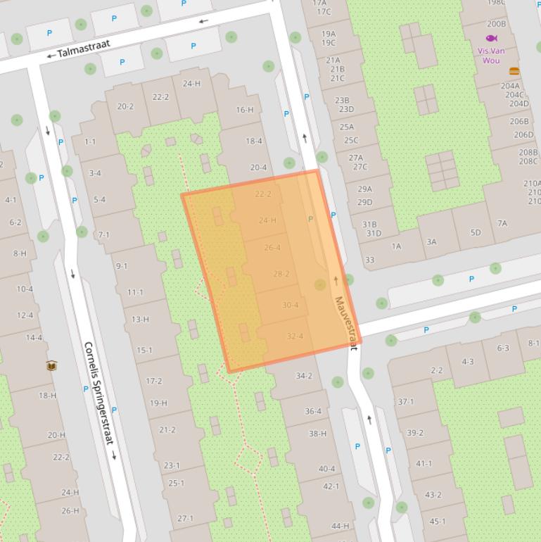 Kaart van postcodegebied 1073RL.