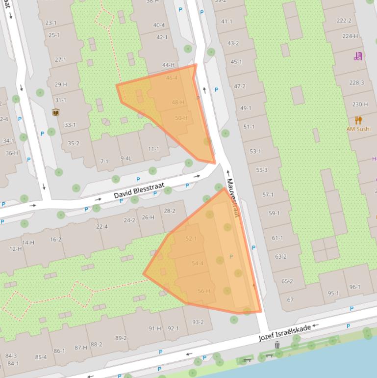 Kaart van postcodegebied 1073RN.