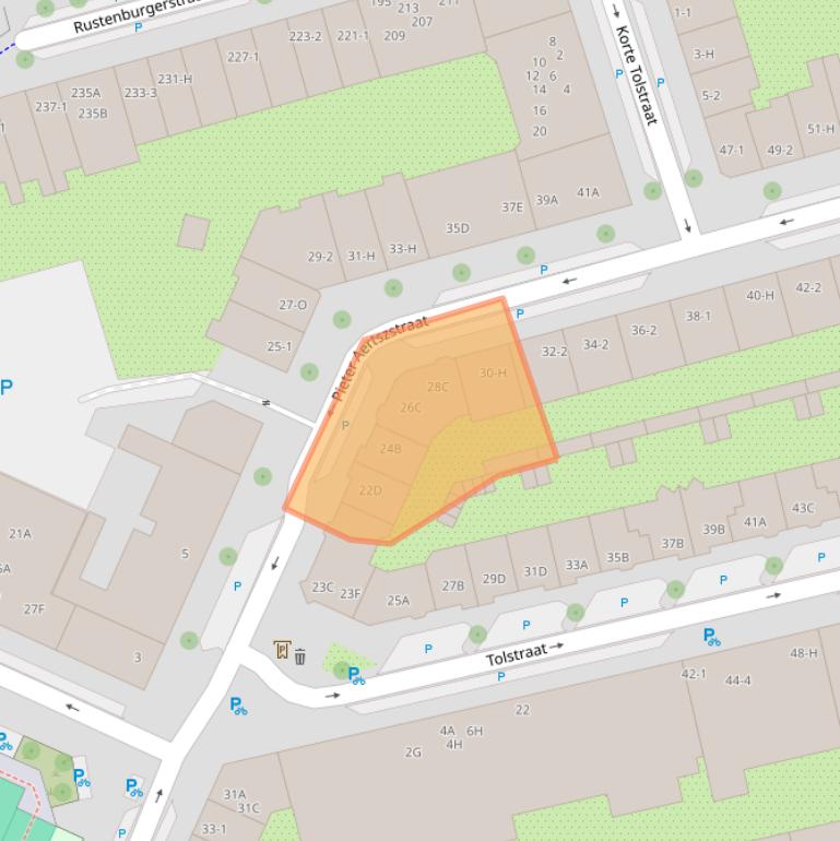 Kaart van postcodegebied 1073SM.