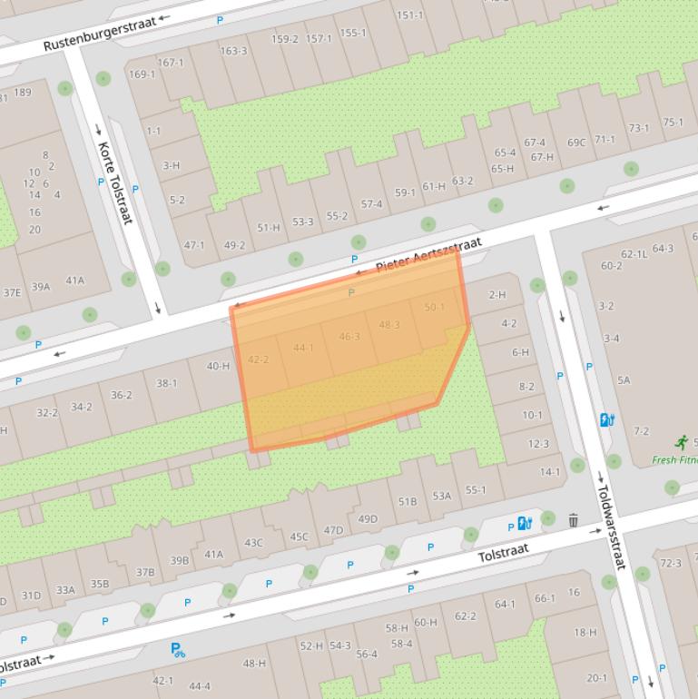 Kaart van postcodegebied 1073SP.