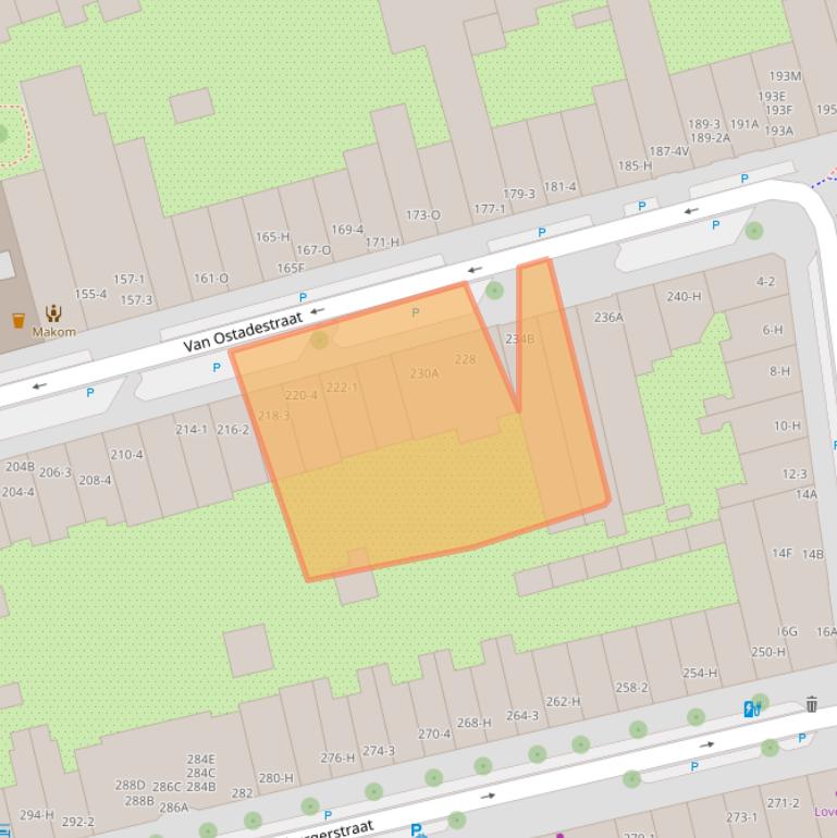 Kaart van postcodegebied 1073TT.