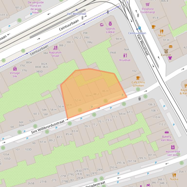 Kaart van postcodegebied 1073VC.