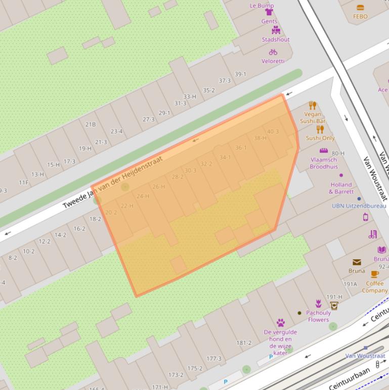 Kaart van postcodegebied 1073VJ.