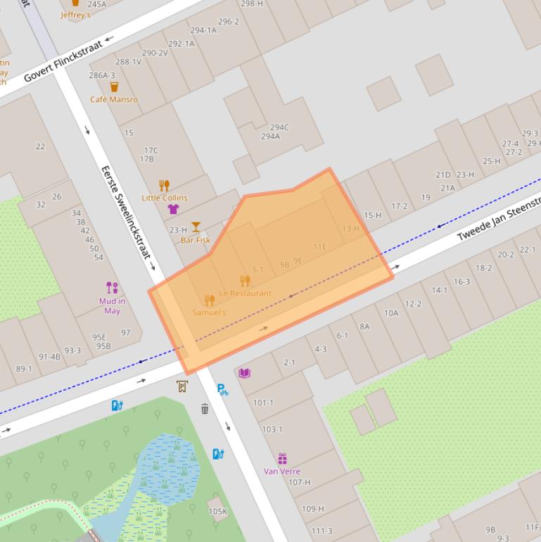 Kaart van postcodegebied 1073VK.