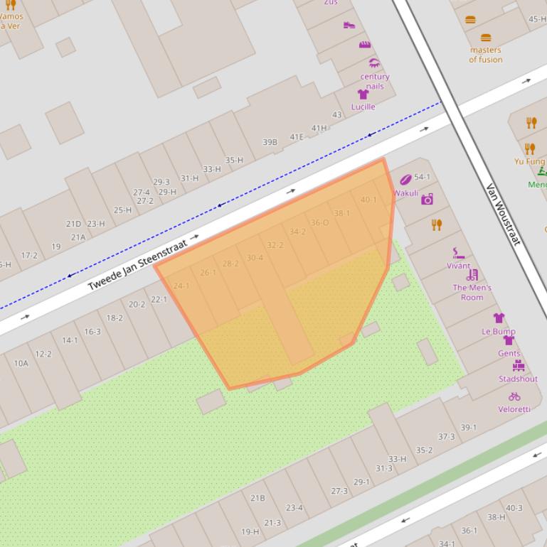 Kaart van postcodegebied 1073VP.