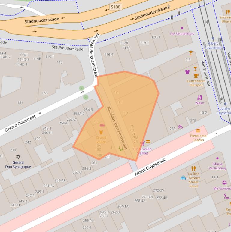 Kaart van postcodegebied 1073VR.