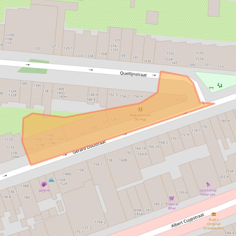 Kaart van postcodegebied 1073VT.